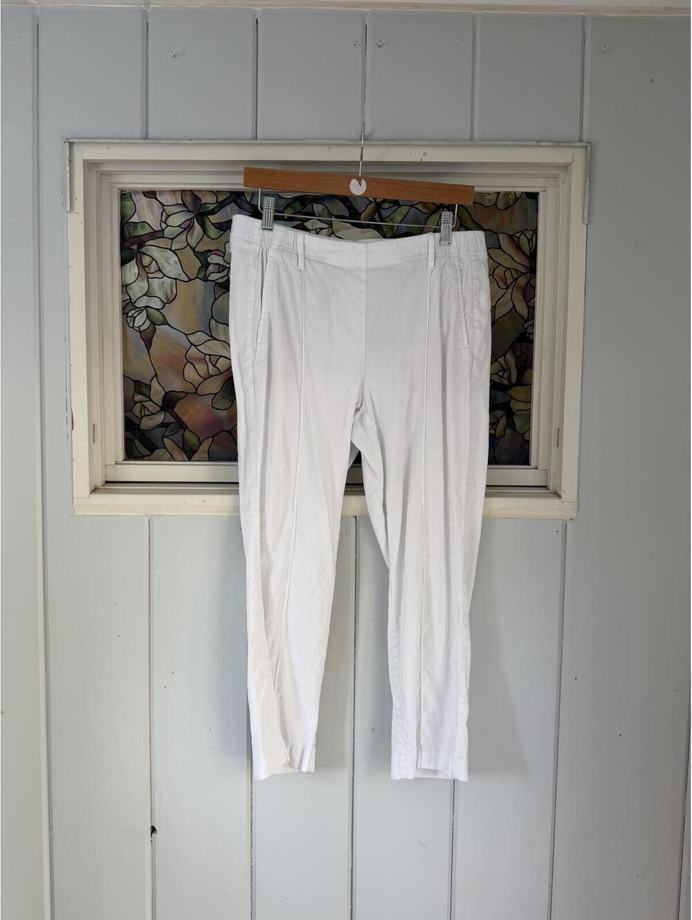 J.Jill White Linen Stretch Pants size Medium